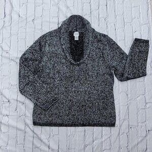 Chico's Black and White Knit Sweater -Size L #winterknits #winter #winterweather